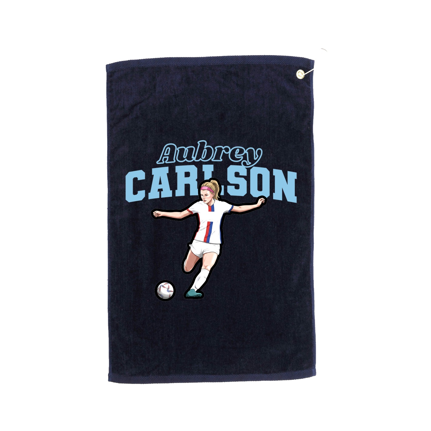 Golf Towel — Name Arch in Navy