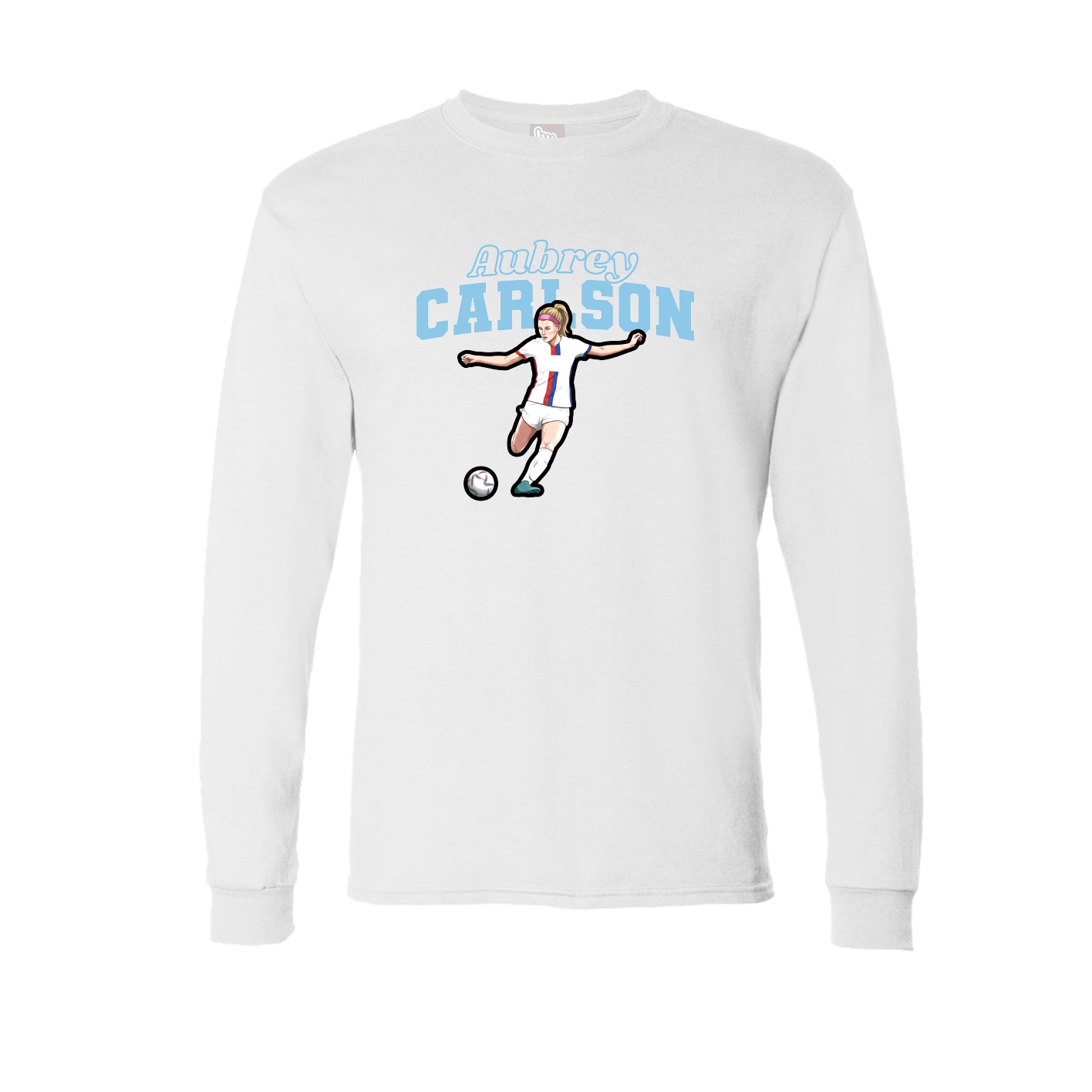 Long Sleeve Tee — Name Arch in White