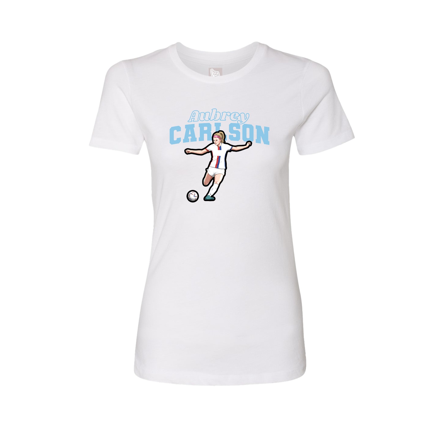 Womens Tee — Name Arch in White