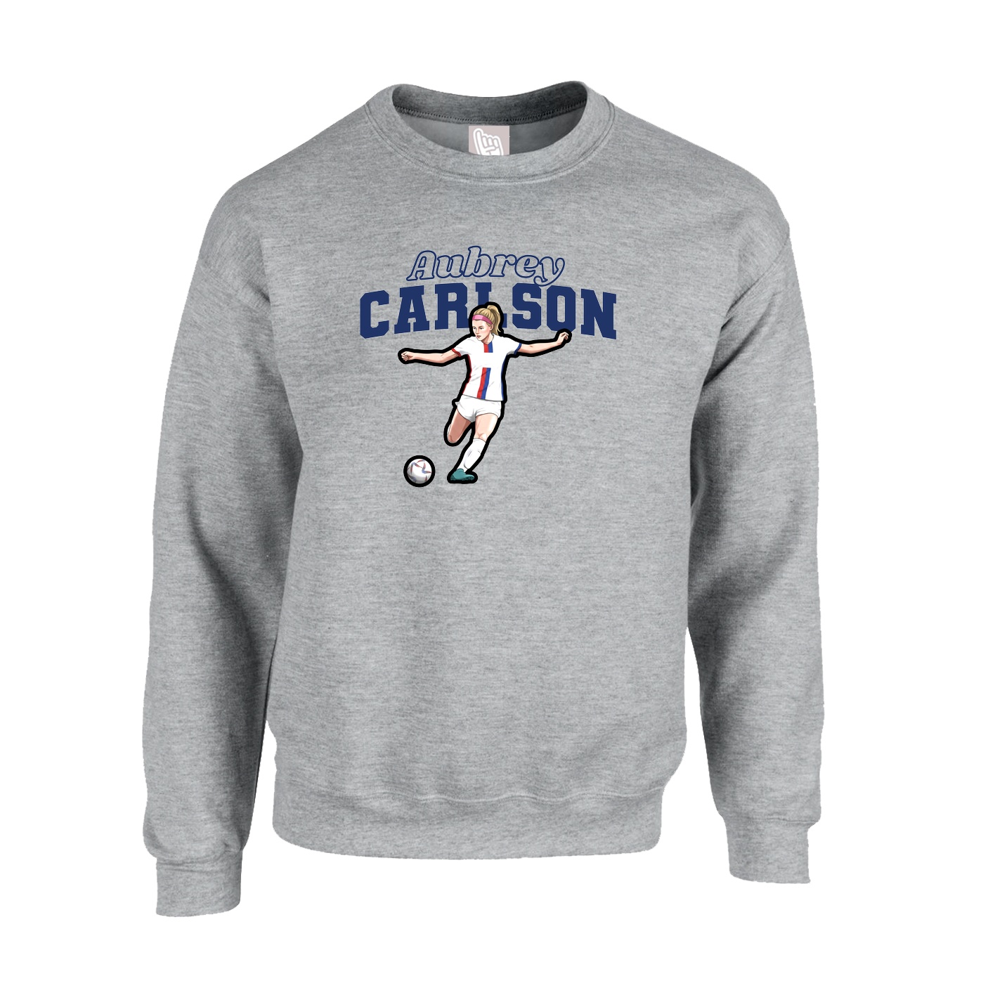 Fleece Crew — Name Arch in Grey