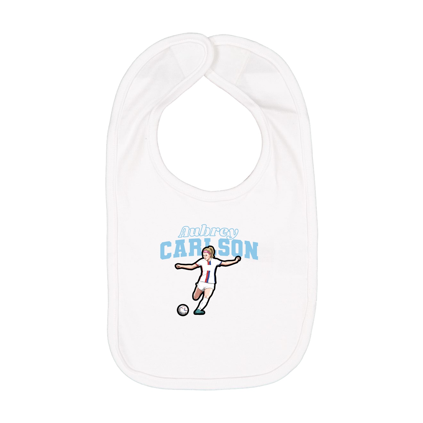 Infant Bib — Name Arch in White