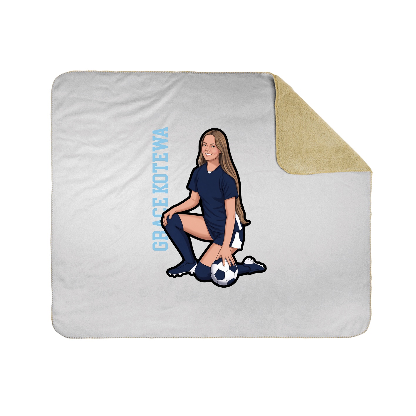 Throw Blanket — Name Vertical in White