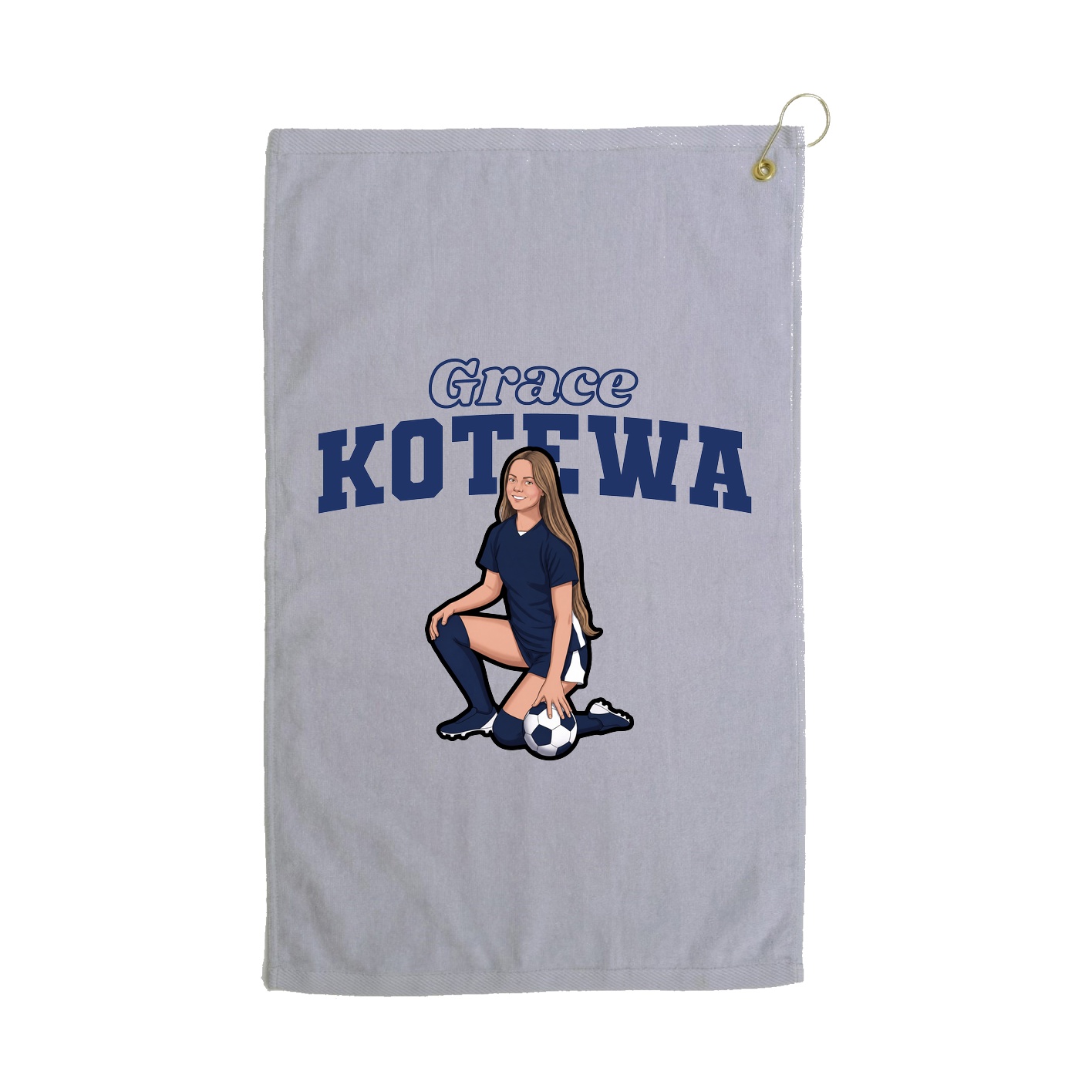 Golf Towel — Name Arch in Grey