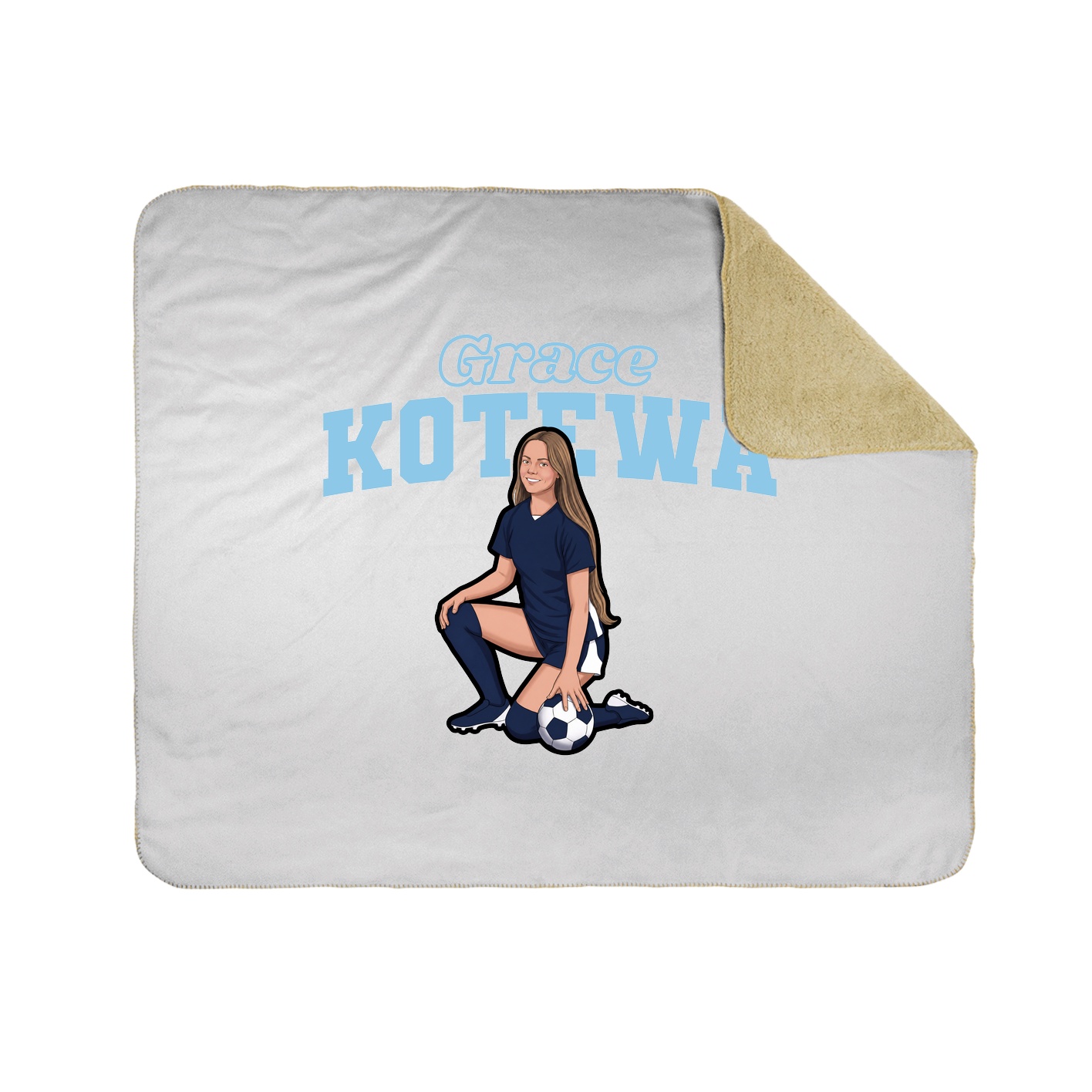 Throw Blanket — Name Arch in White