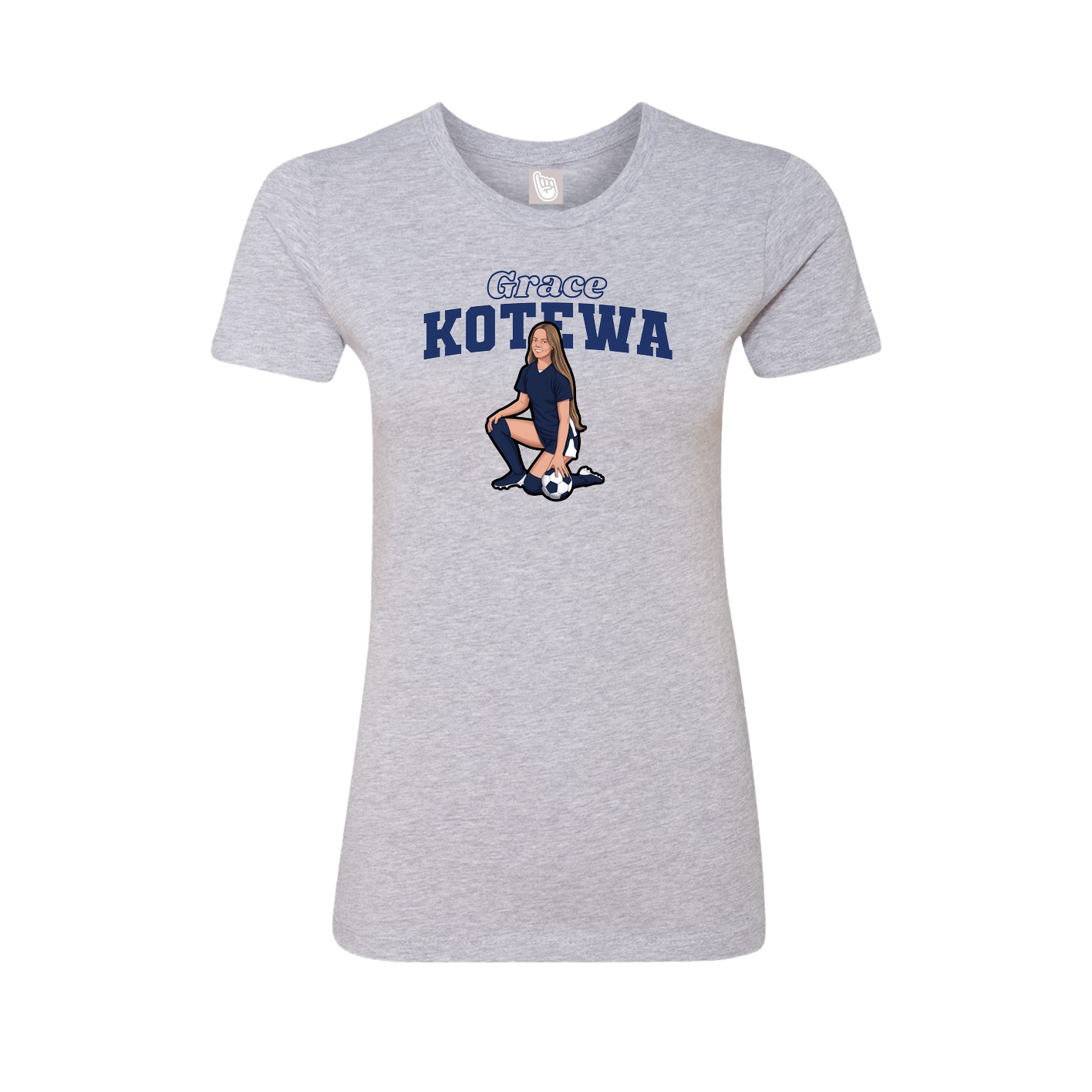 Fitted Women's Tee — Name Arch in Grey