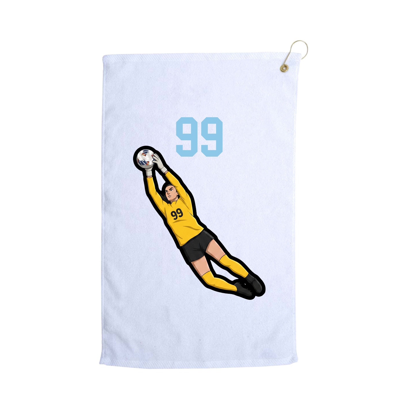 Golf Towel — Number Top in White