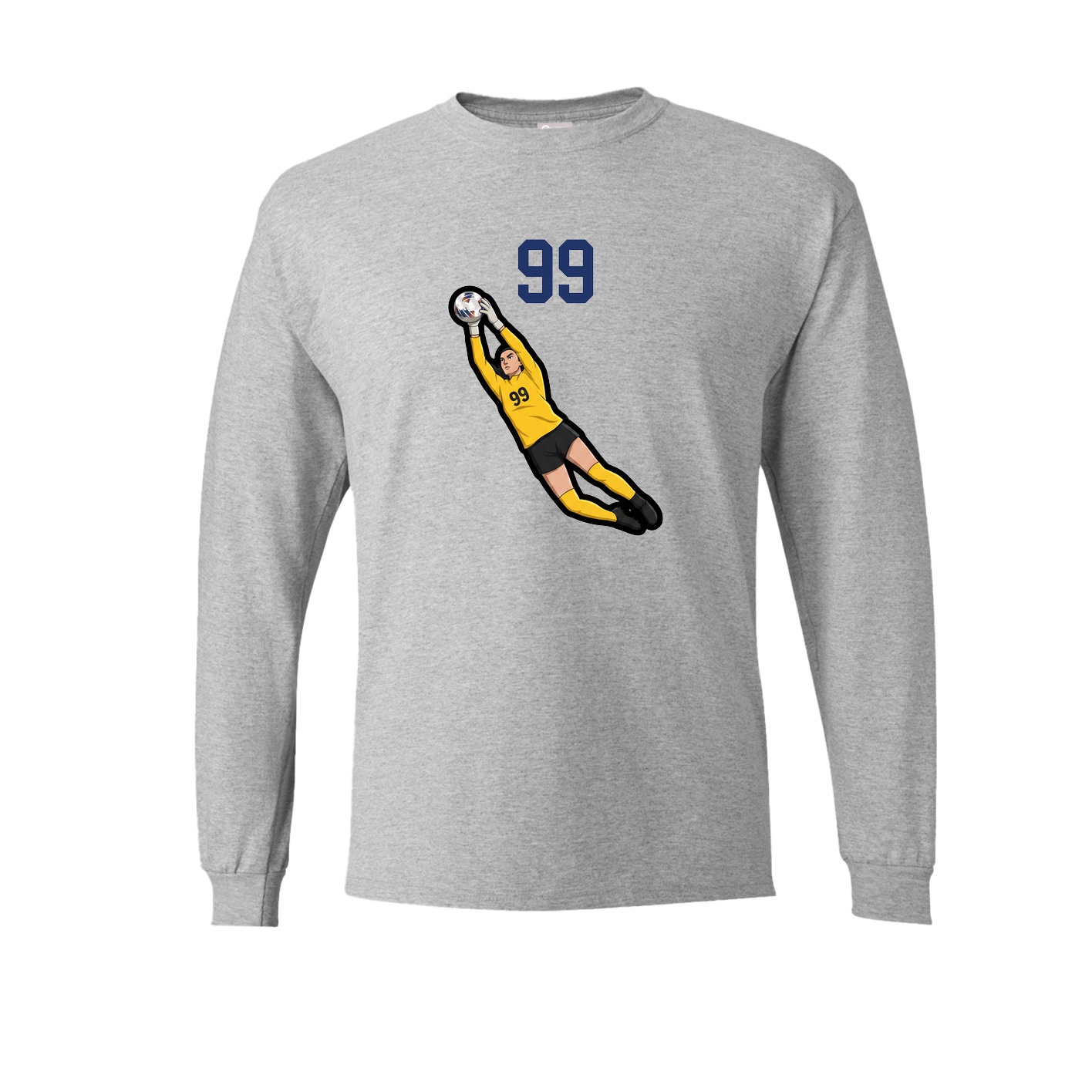 Long Sleeve Tee — Number Top in Grey