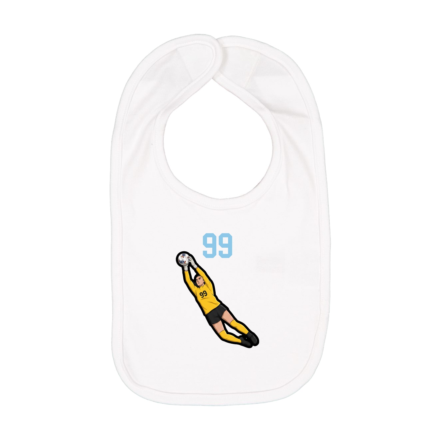 Infant Bib — Number Top in White