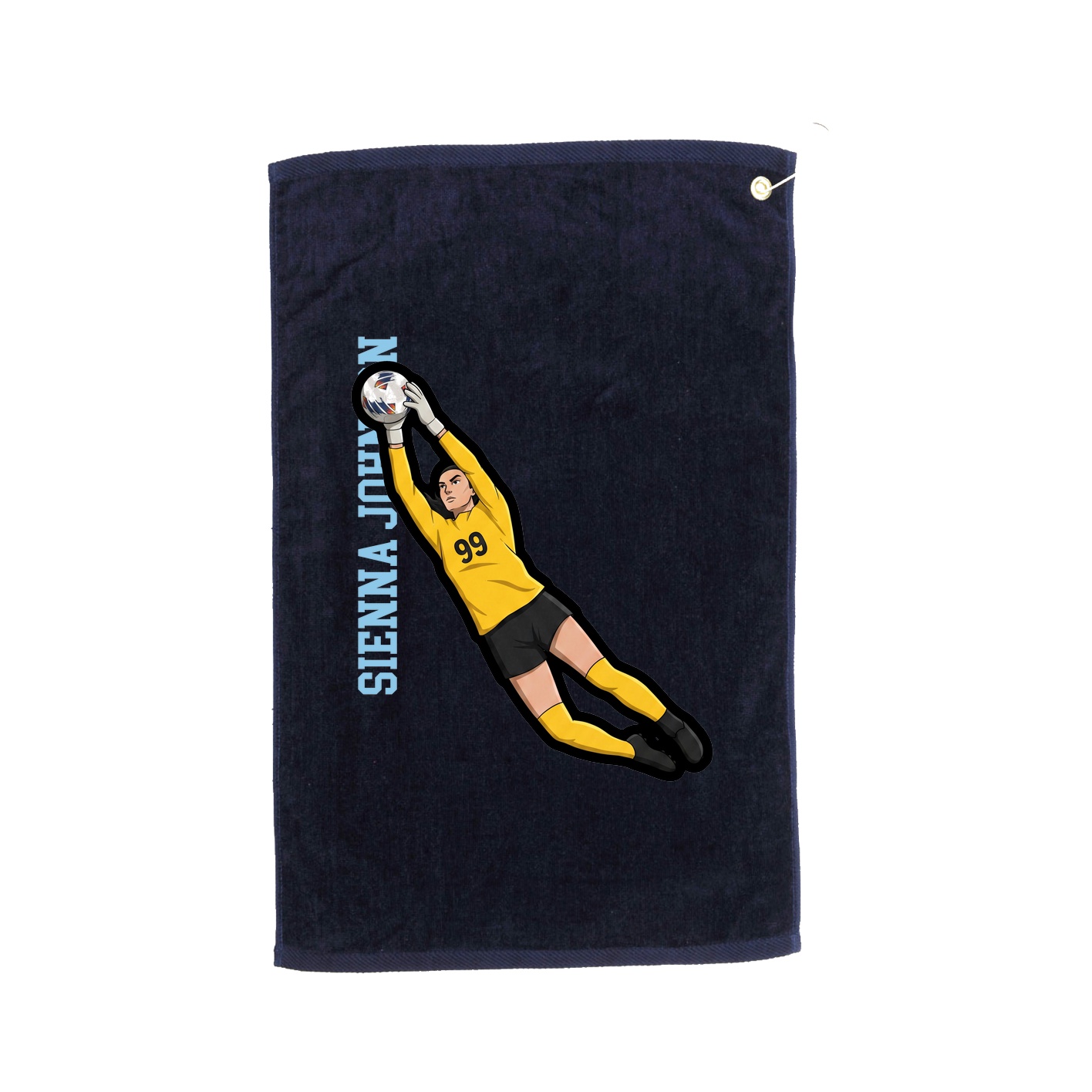 Golf Towel — Name Vertical in Navy