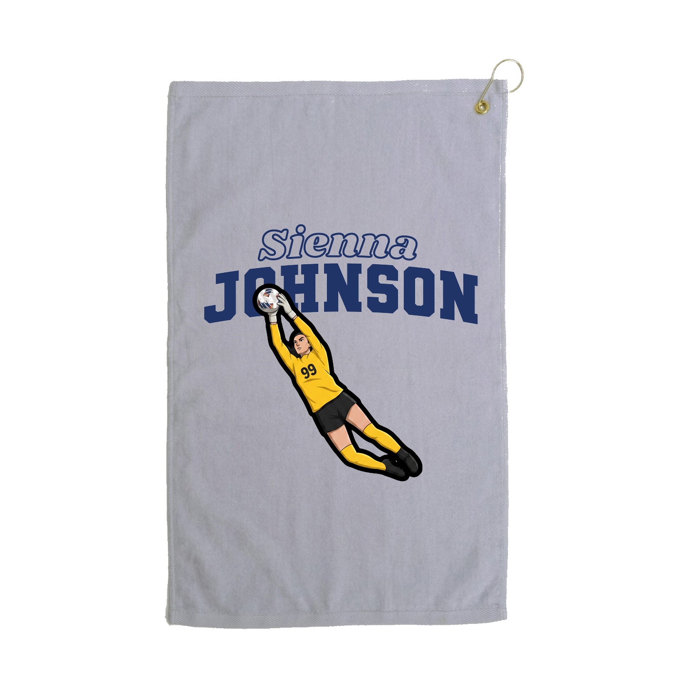 Golf Towel — Name Arch in Grey