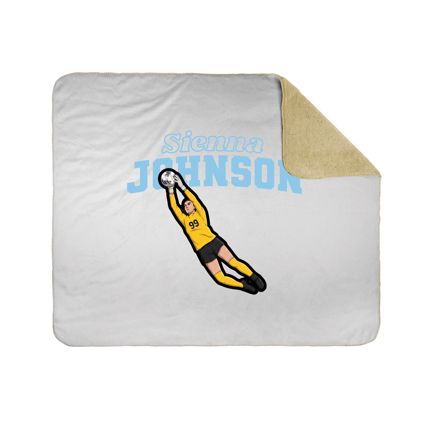 Throw Blanket — Name Arch in White