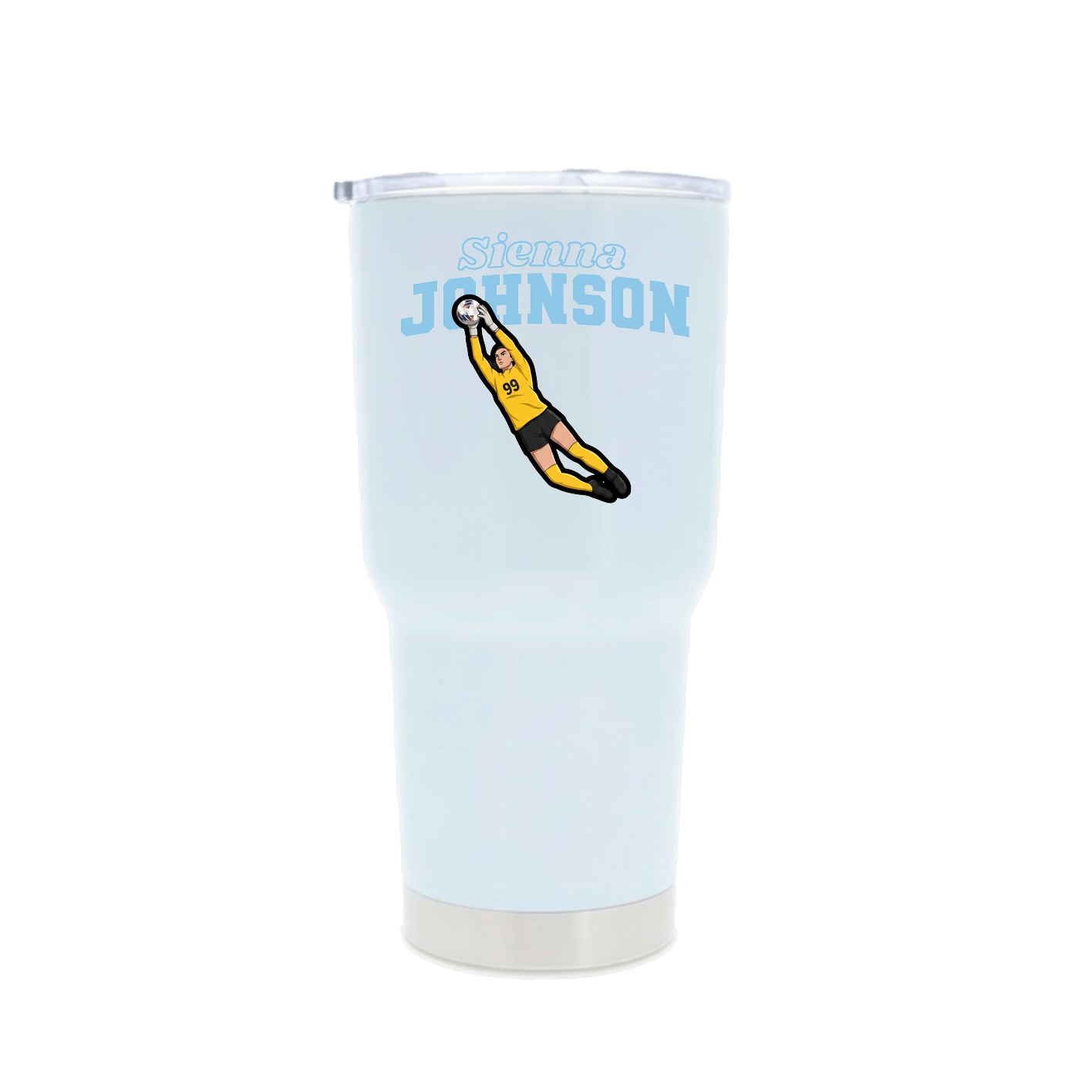 30oz Stainless Steel Tumbler — Name Arch in White