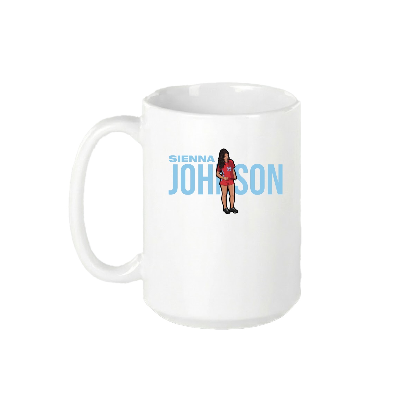 15oz Coffee Mug — Player Name in White
