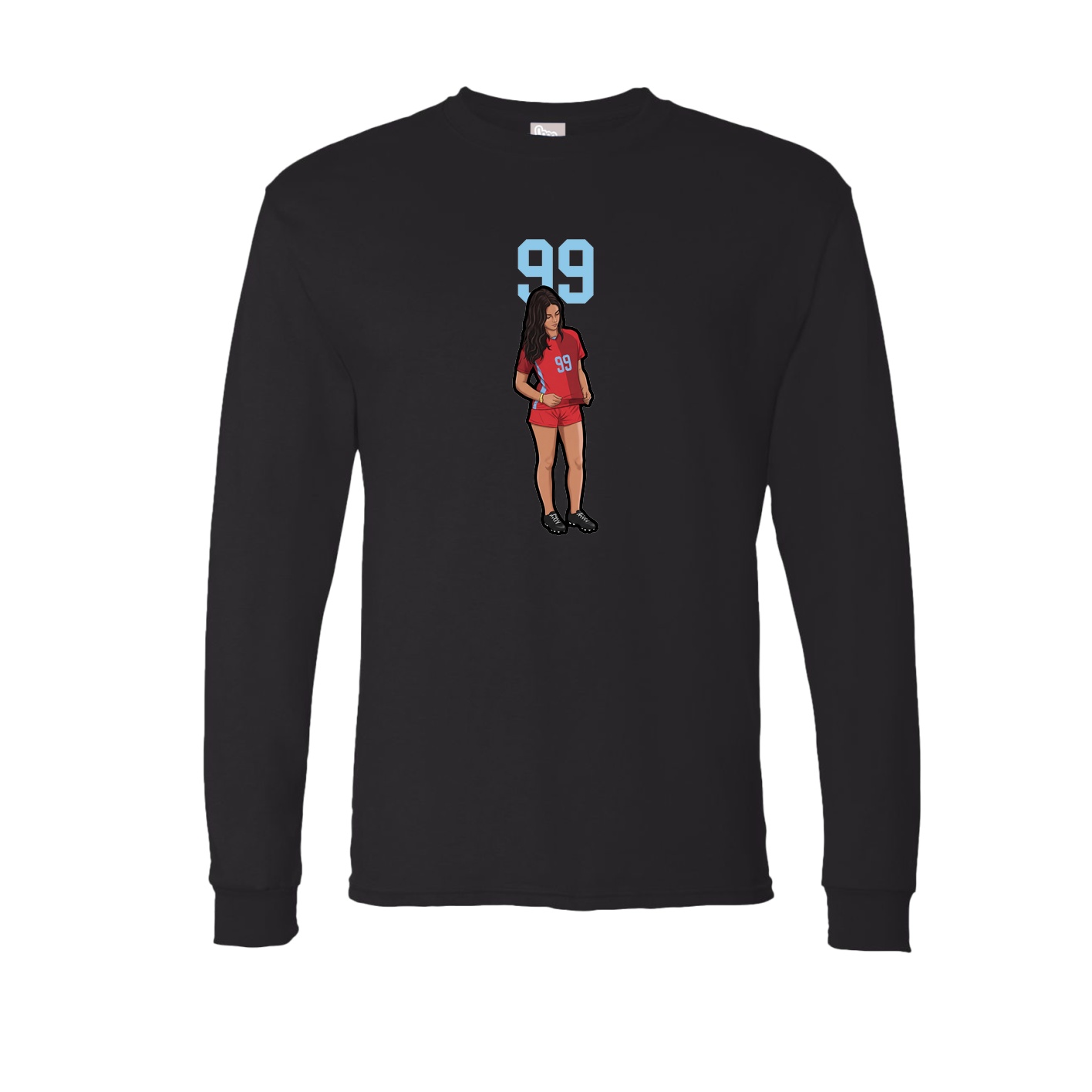 Long Sleeve Tee — Number Top in Black