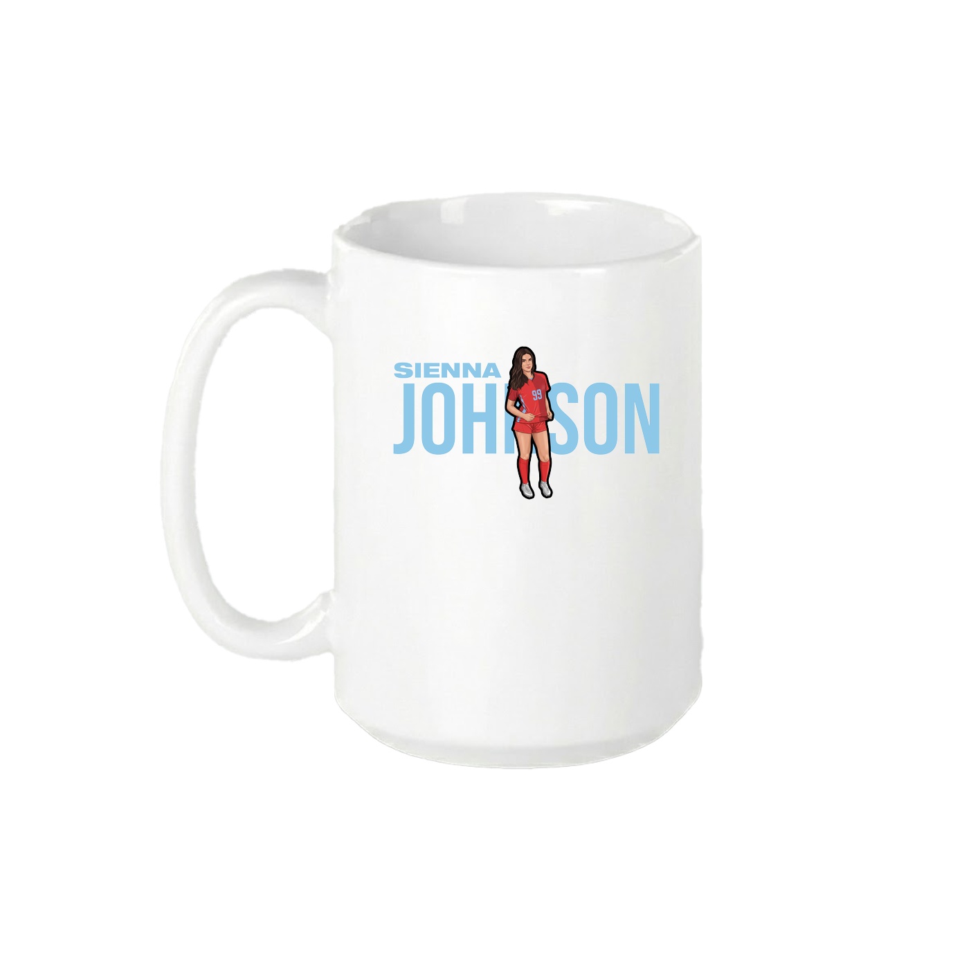 15oz Coffee Mug — Player Name in White