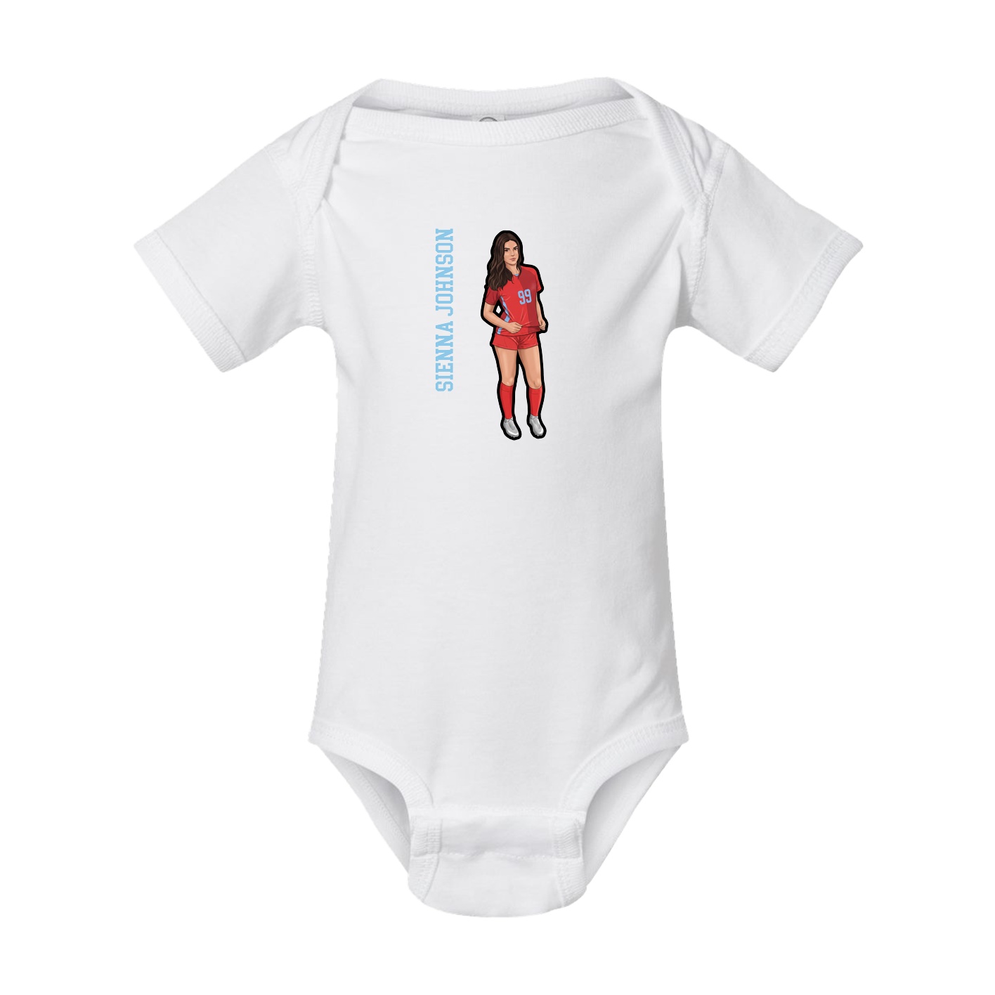 Baby Onesie — Name Vertical in White