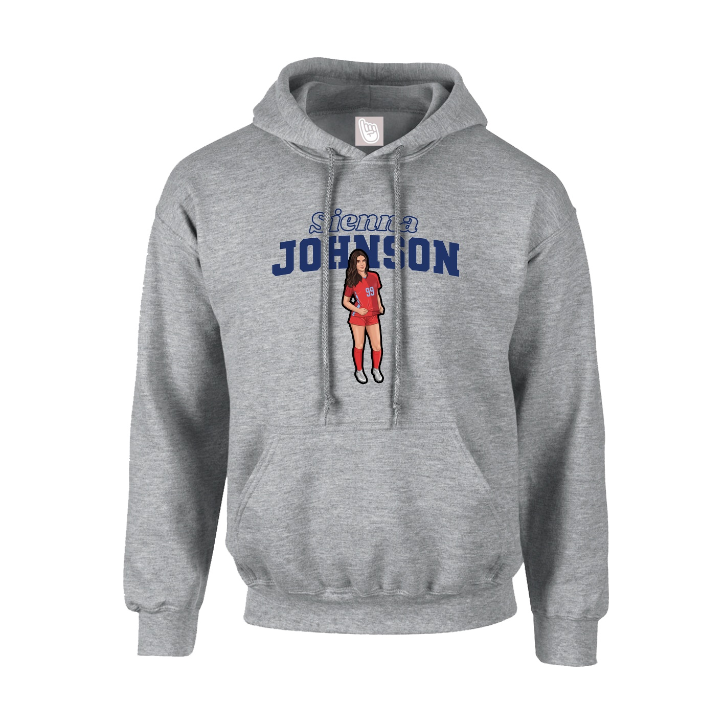 Youth Hoodie — Name Arch in Grey