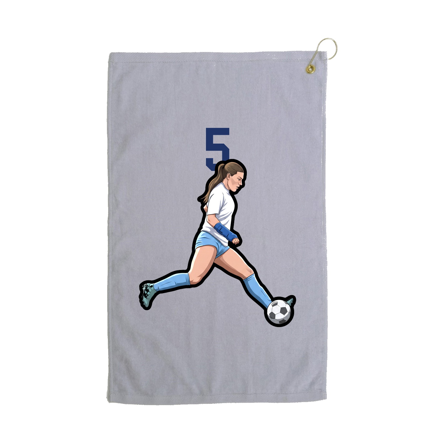 Golf Towel — Number Top in Grey