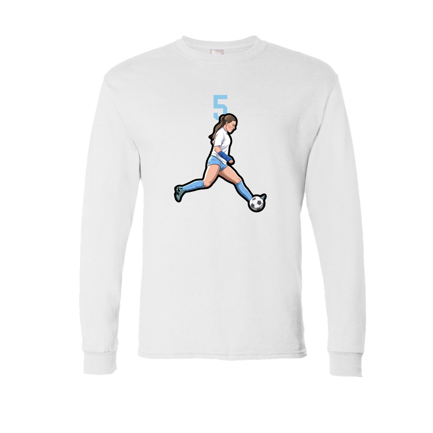 Long Sleeve Tee — Number Top in White