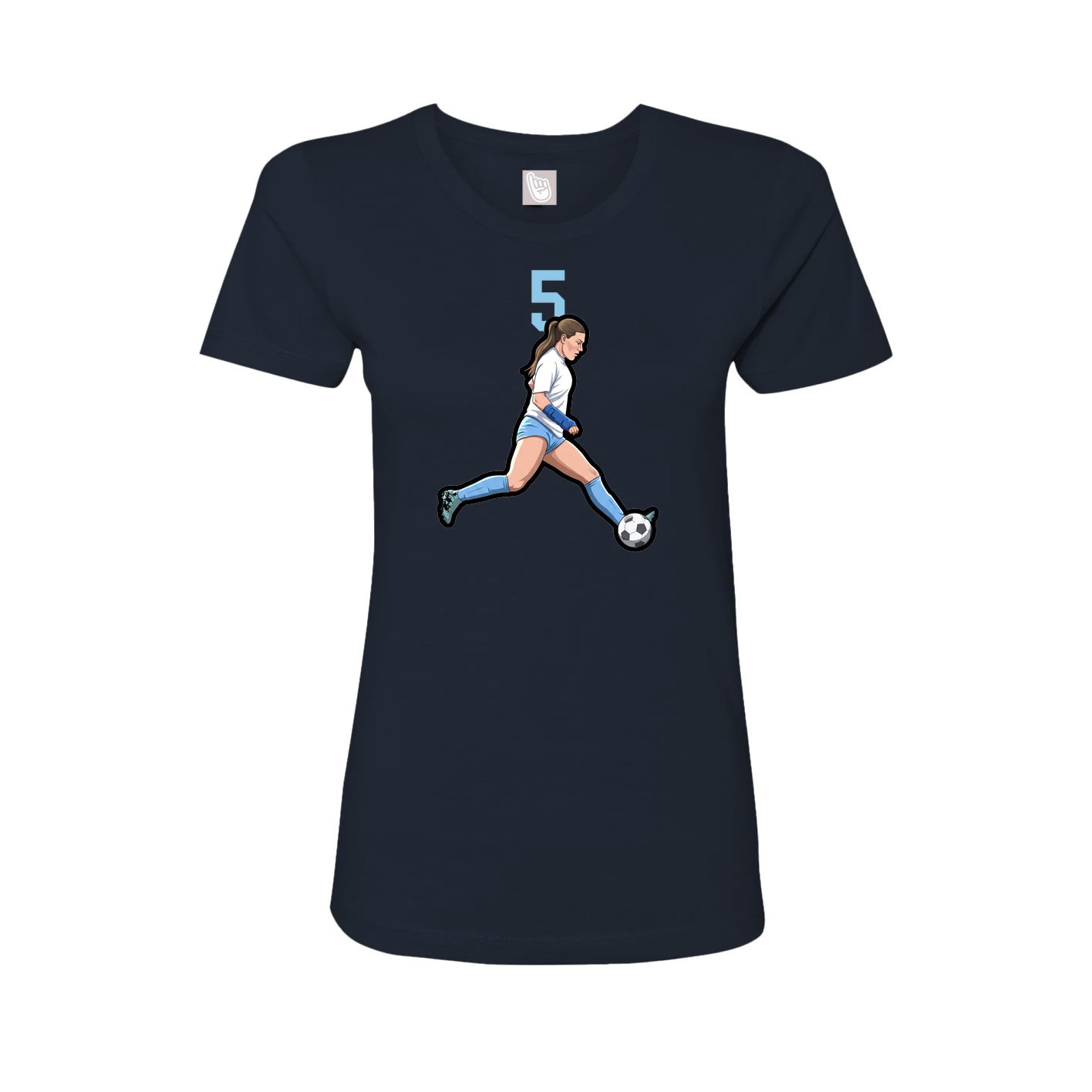 Fitted Women's Tee — Number Top in Navy