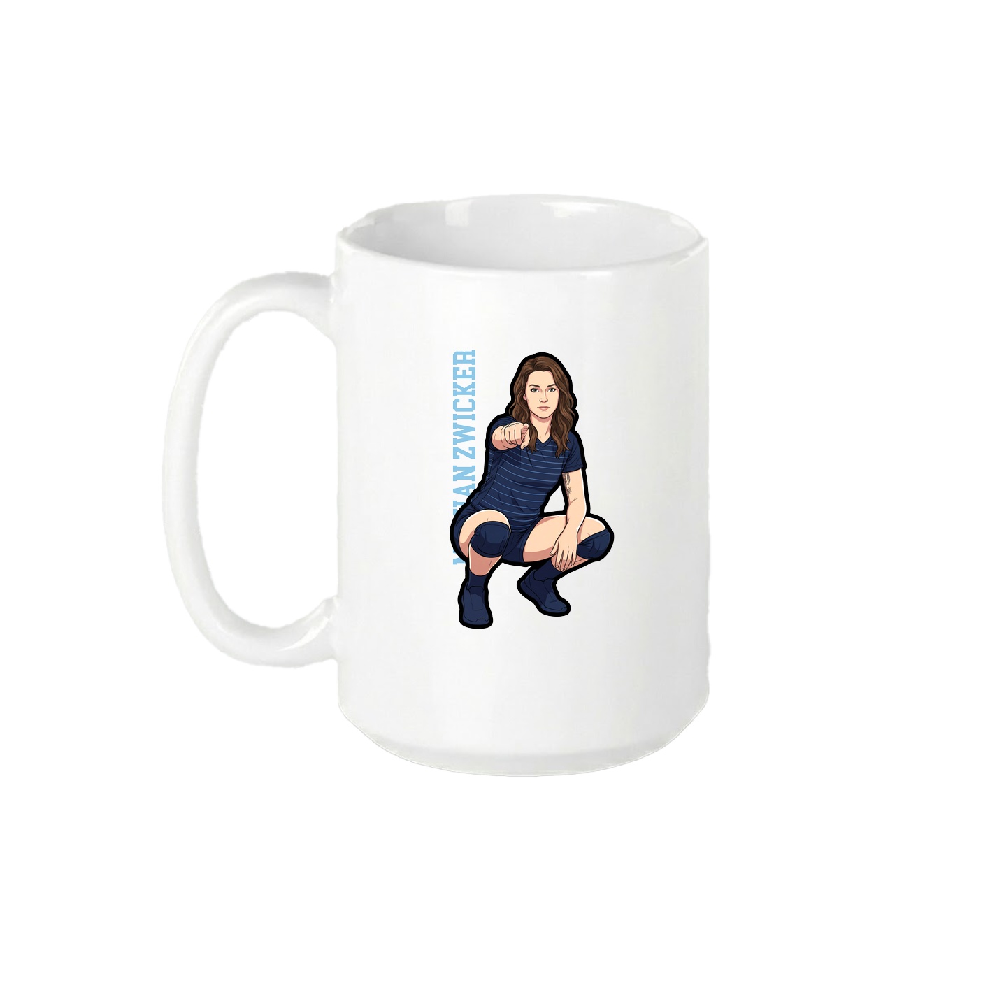 15oz Coffee Mug — Name Vertical in White