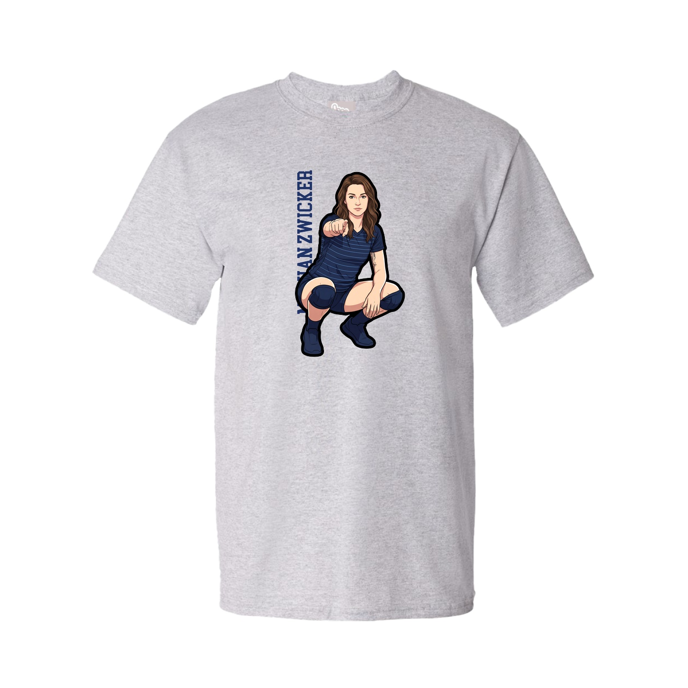 Youth Tee — Name Vertical in Grey