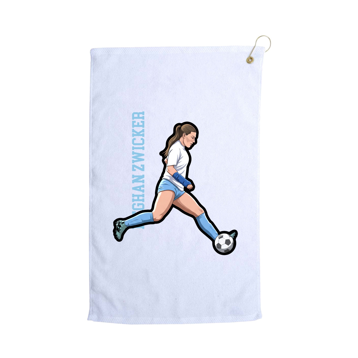 Golf Towel — Name Vertical in White