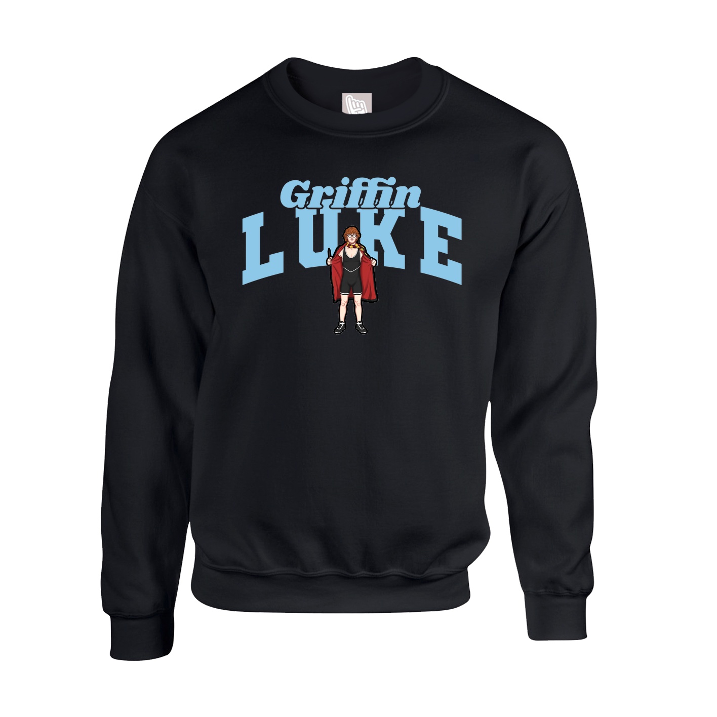 Fleece Crew — Signature Arch in Black