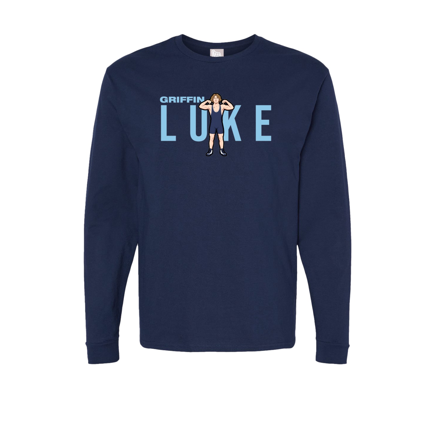 Long Sleeve Tee — Player Name in Navy
