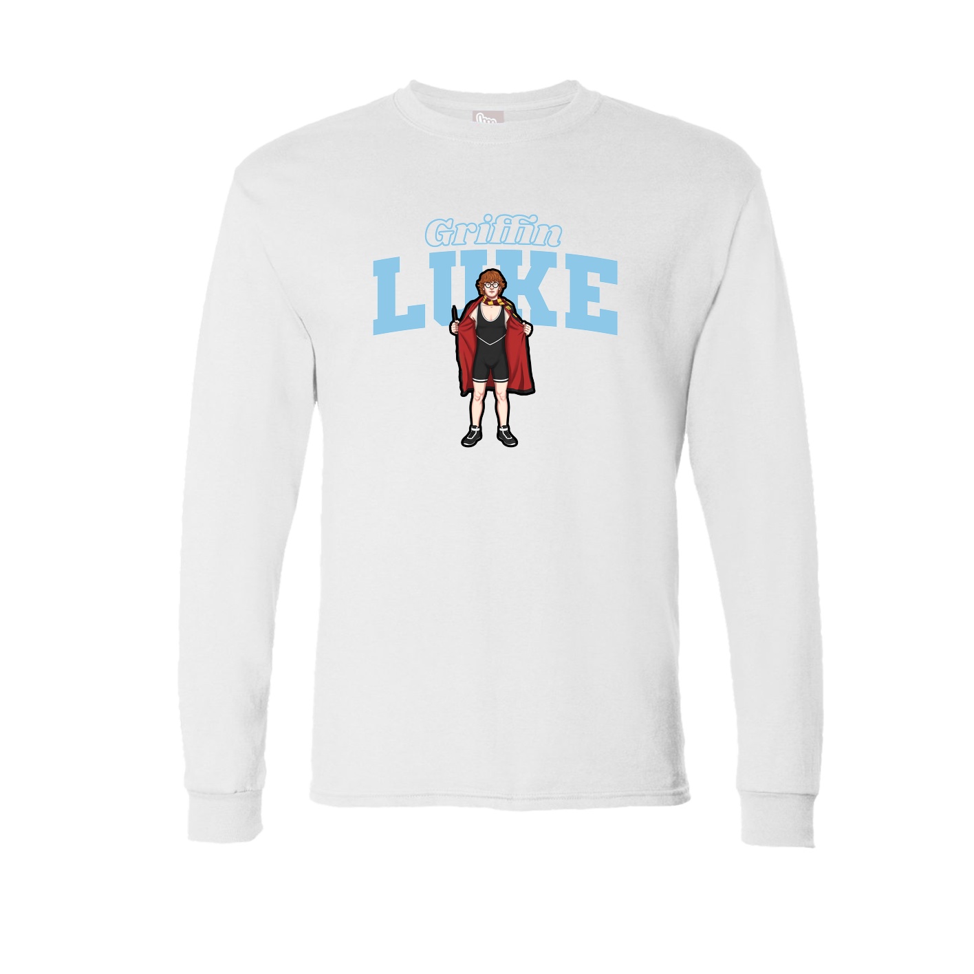 Long Sleeve Tee — Name Arch in White