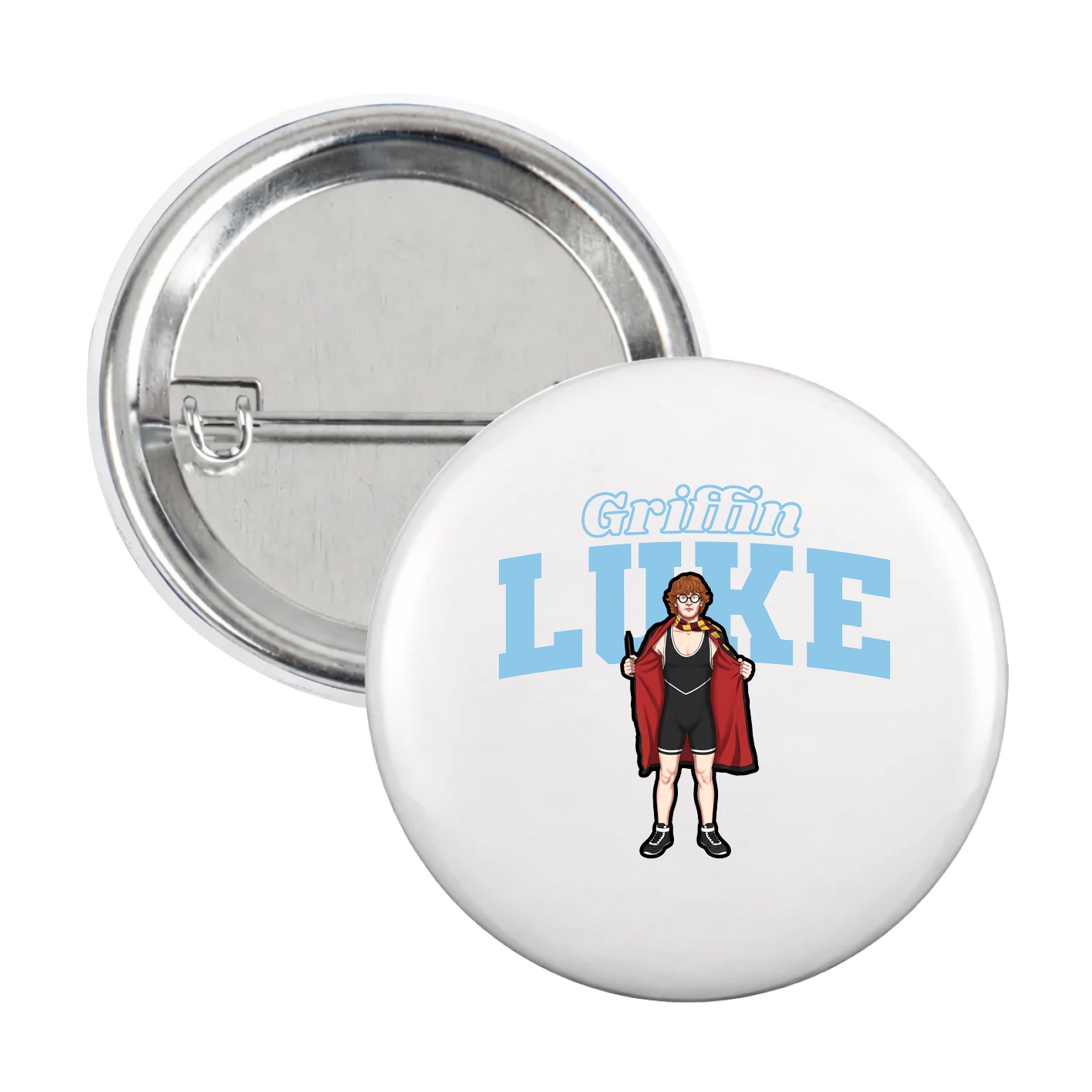 Game Day Button — Name Arch in White