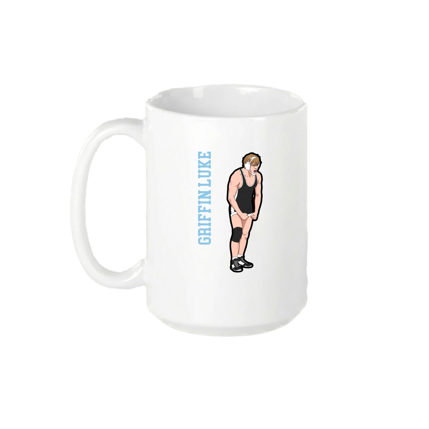 15oz Coffee Mug — Name Vertical in White