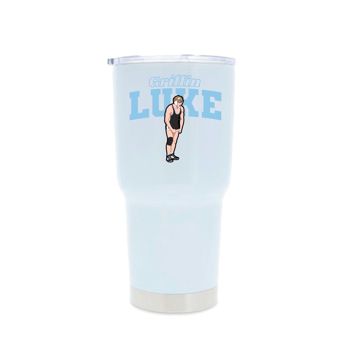 30oz Stainless Steel Tumbler — Name Arch in White