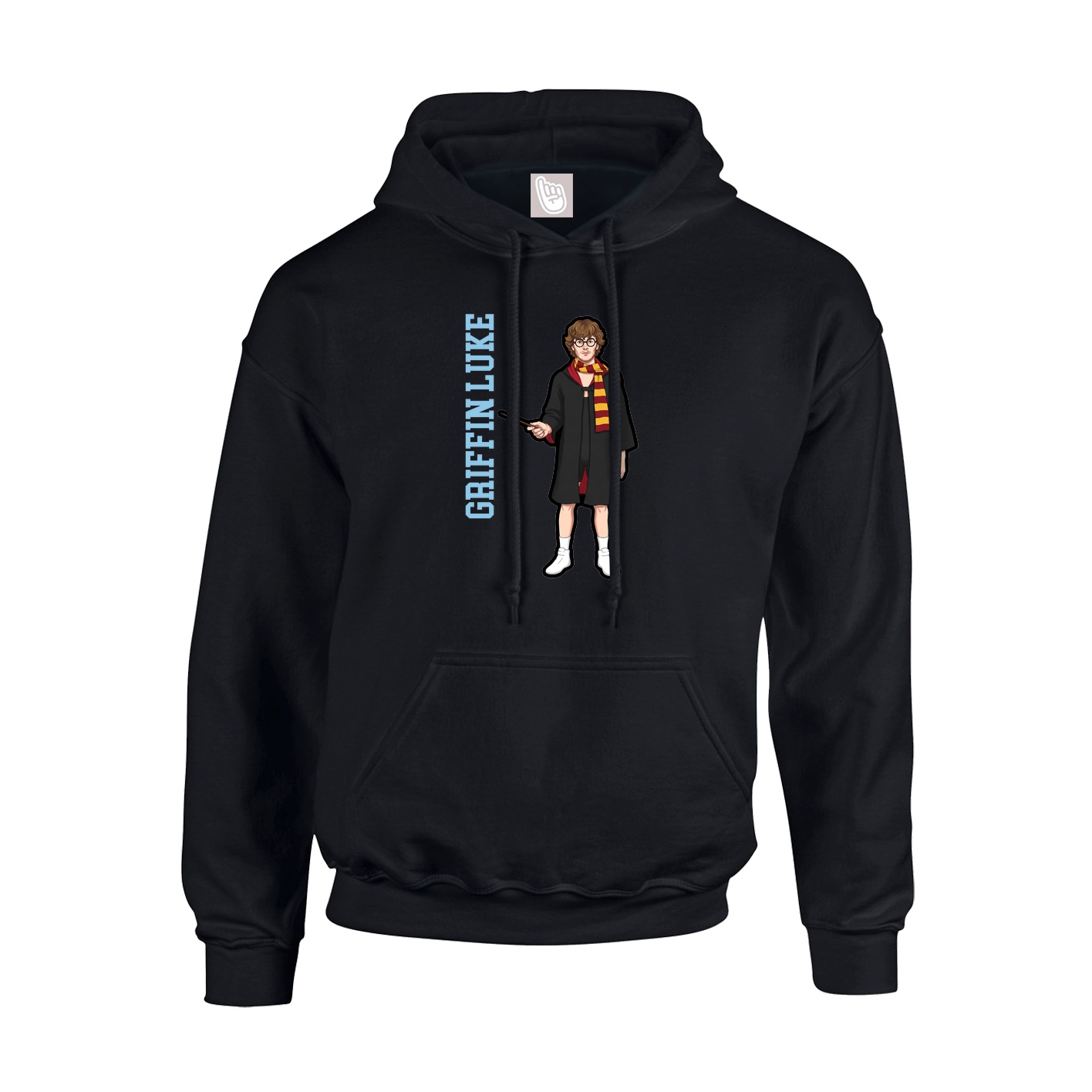 Hoodie — Name Vertical in Black