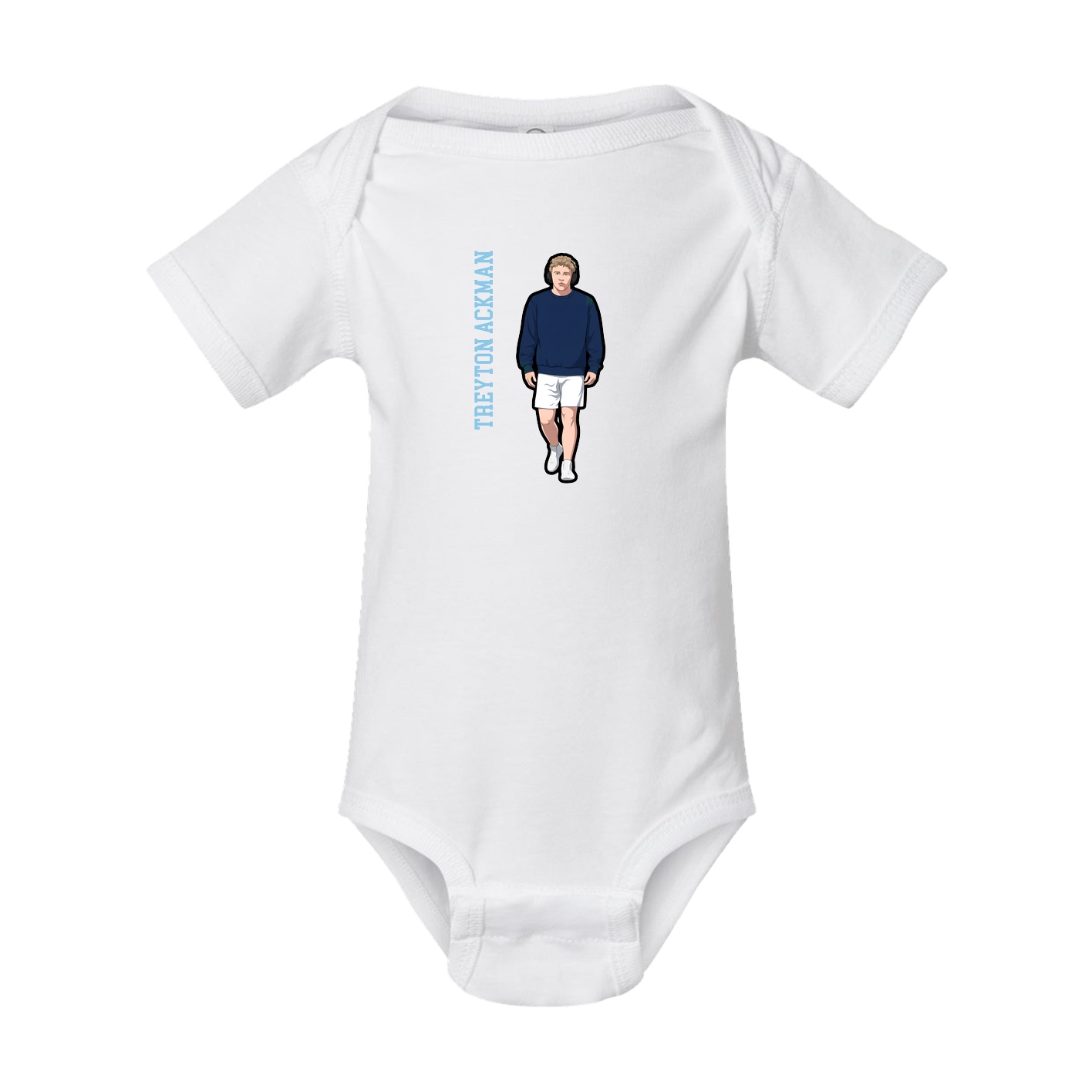 Baby Onesie — Name Vertical in White