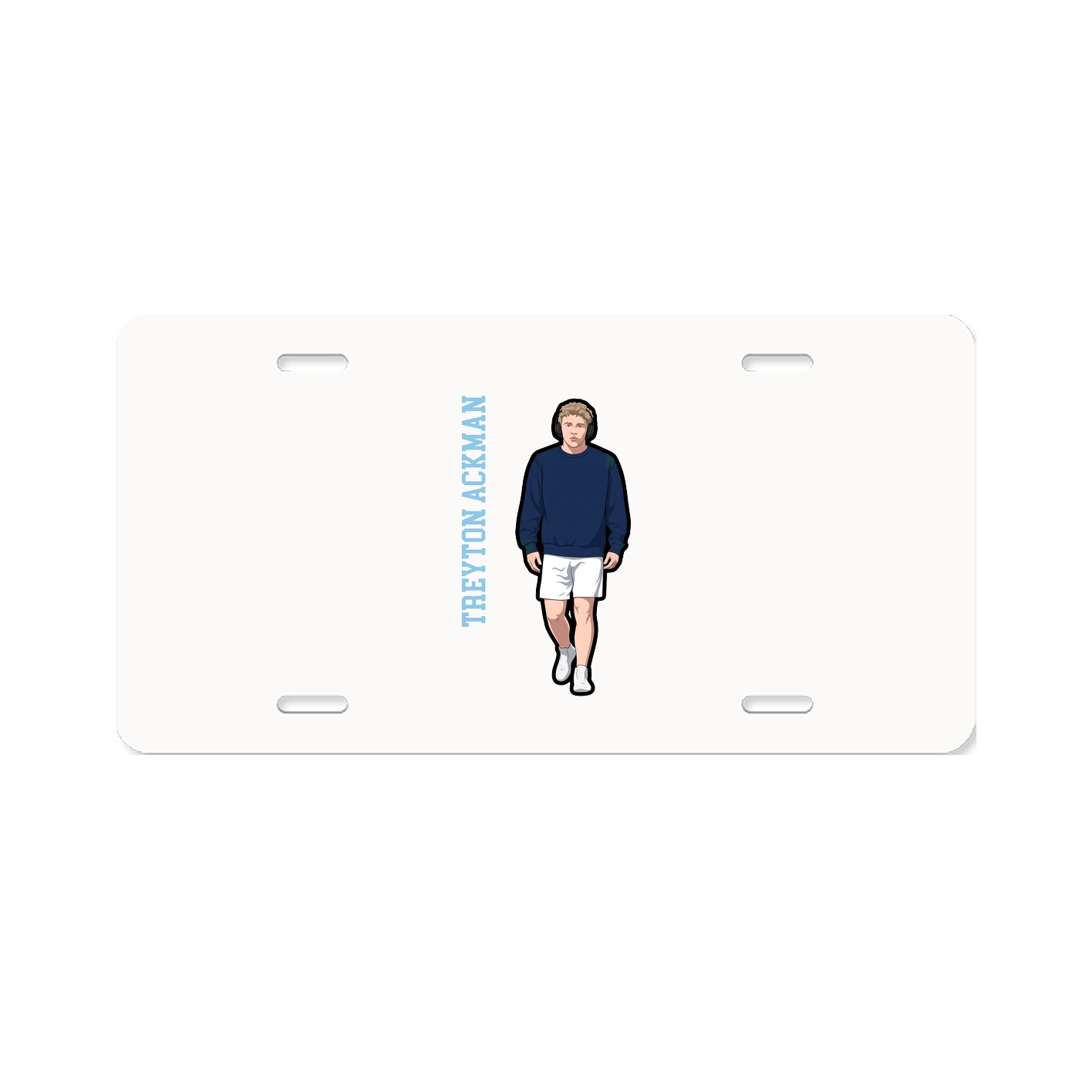 License Plate — Name Vertical in Classic