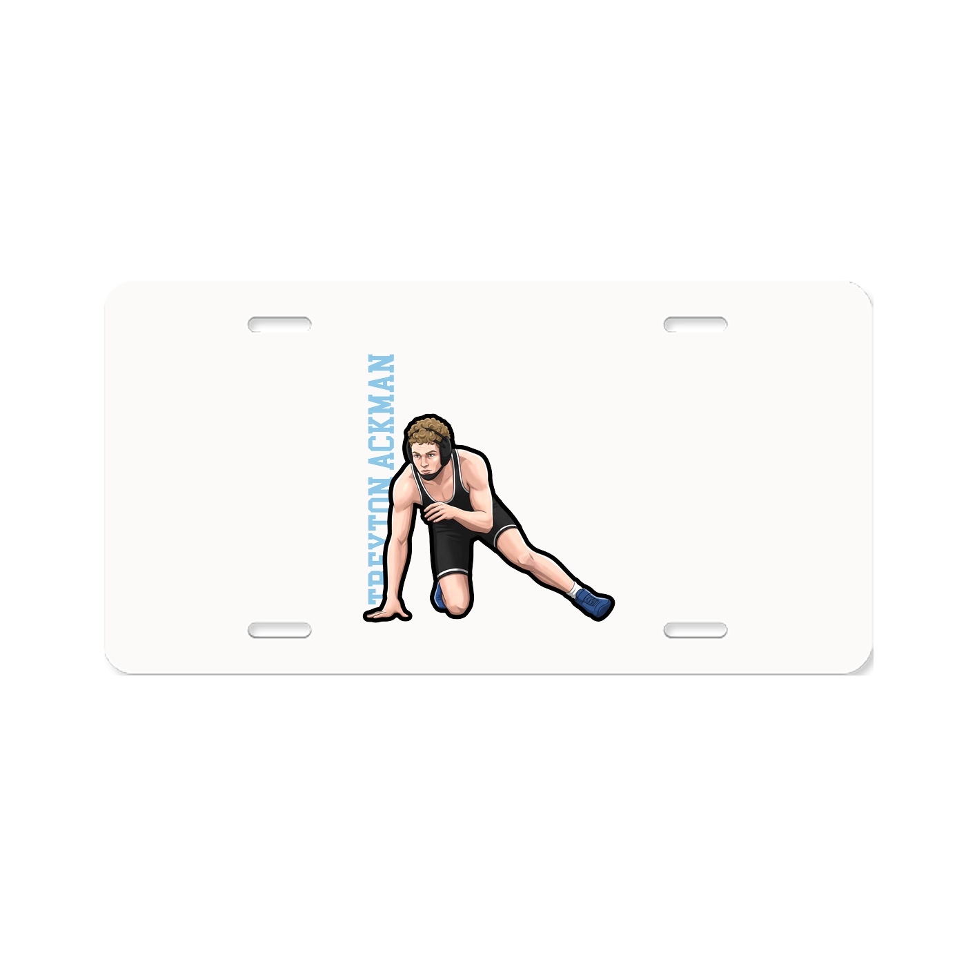 License Plate — Name Vertical in Classic