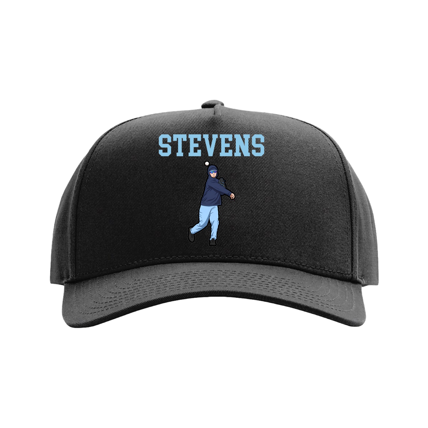 Full Fabric Five-Panel Champ Cap — Shirsey in Black