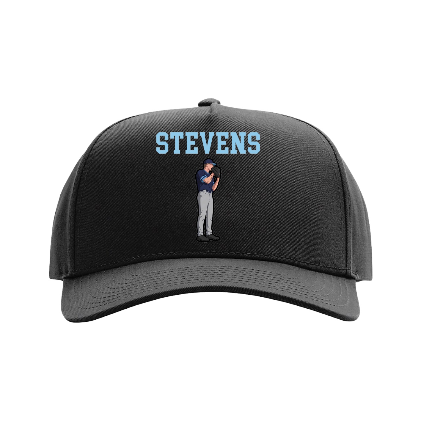 Full Fabric Five-Panel Champ Cap — Shirsey in Black