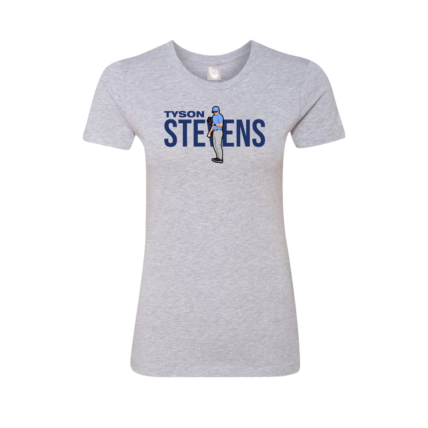 Fitted Women's Tee — Player Name in Grey
