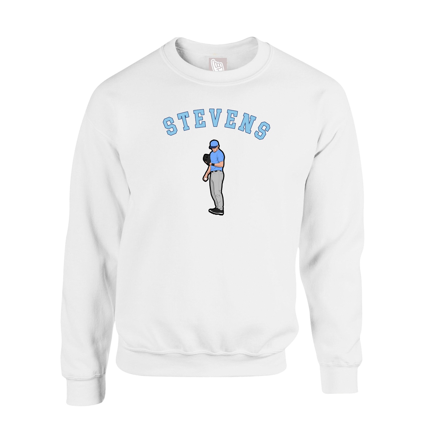 Fleece Crew — Shirsey Arch in White