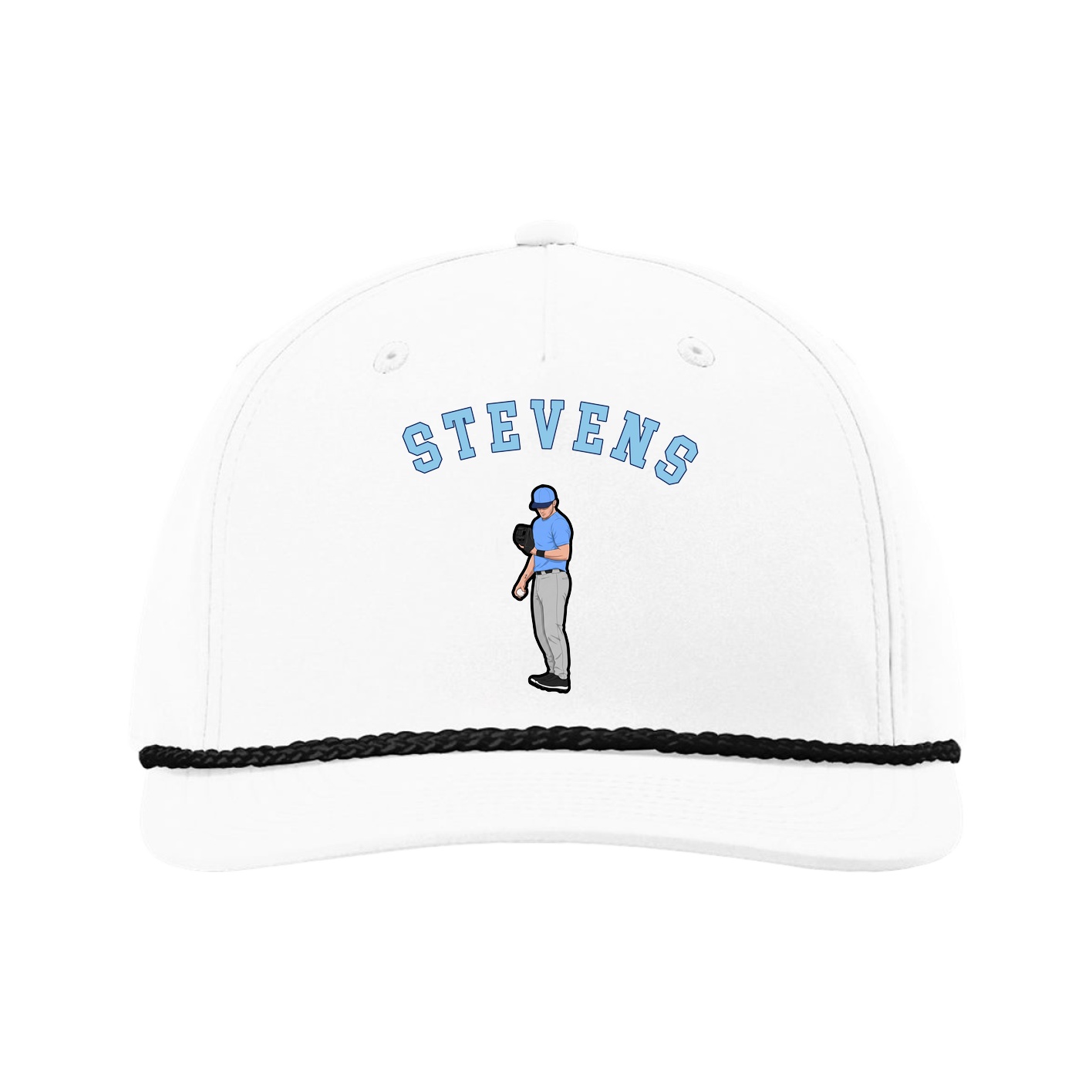 Five-Panel Classic Rope Cap — Shirsey Arch in White