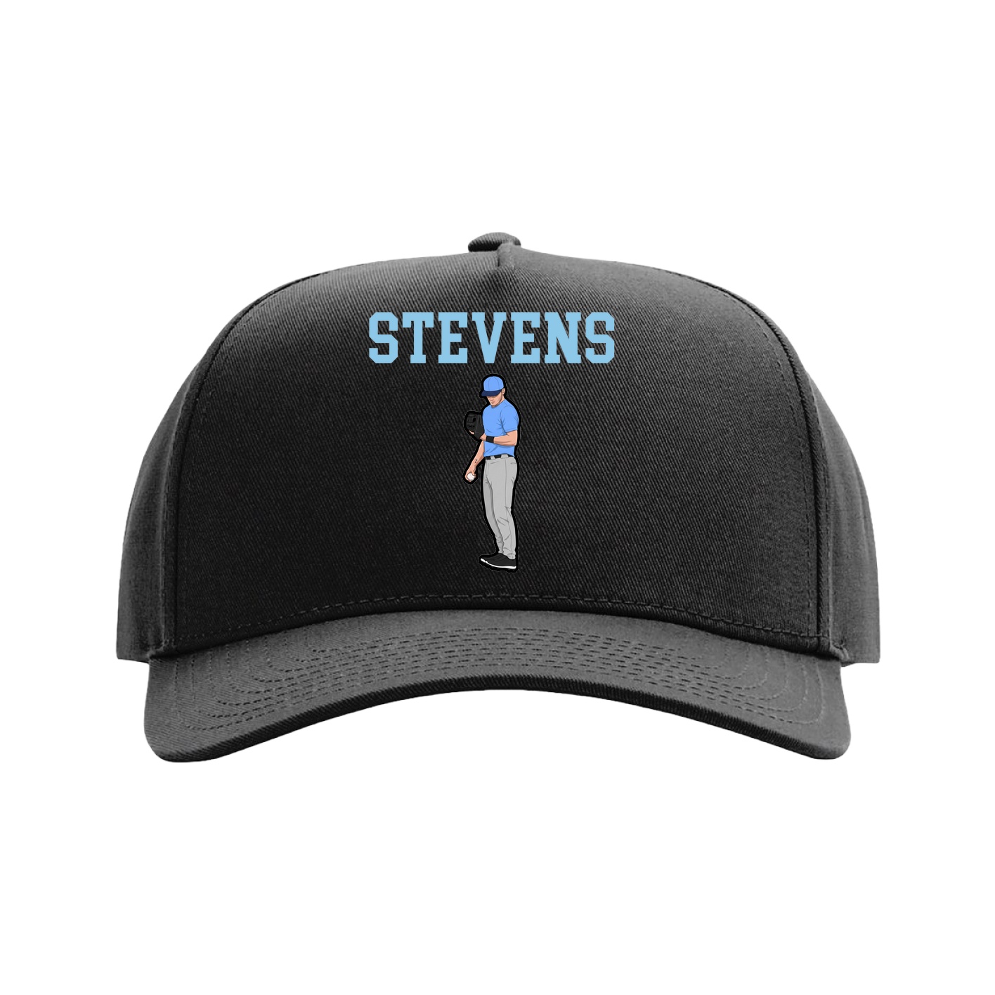 Full Fabric Five-Panel Champ Cap — Shirsey in Black