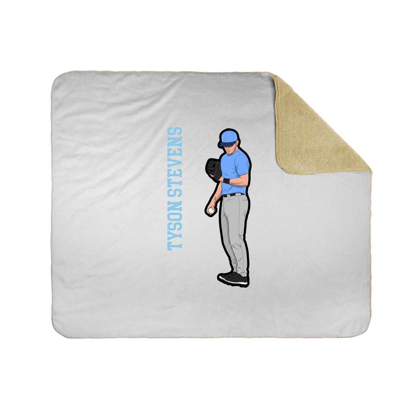 Throw Blanket — Name Vertical in White