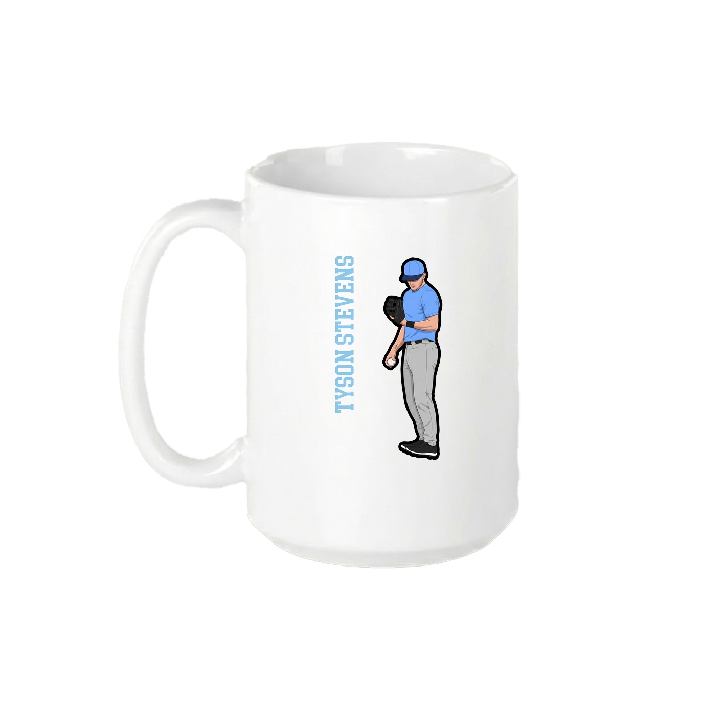 15oz Coffee Mug — Name Vertical in White