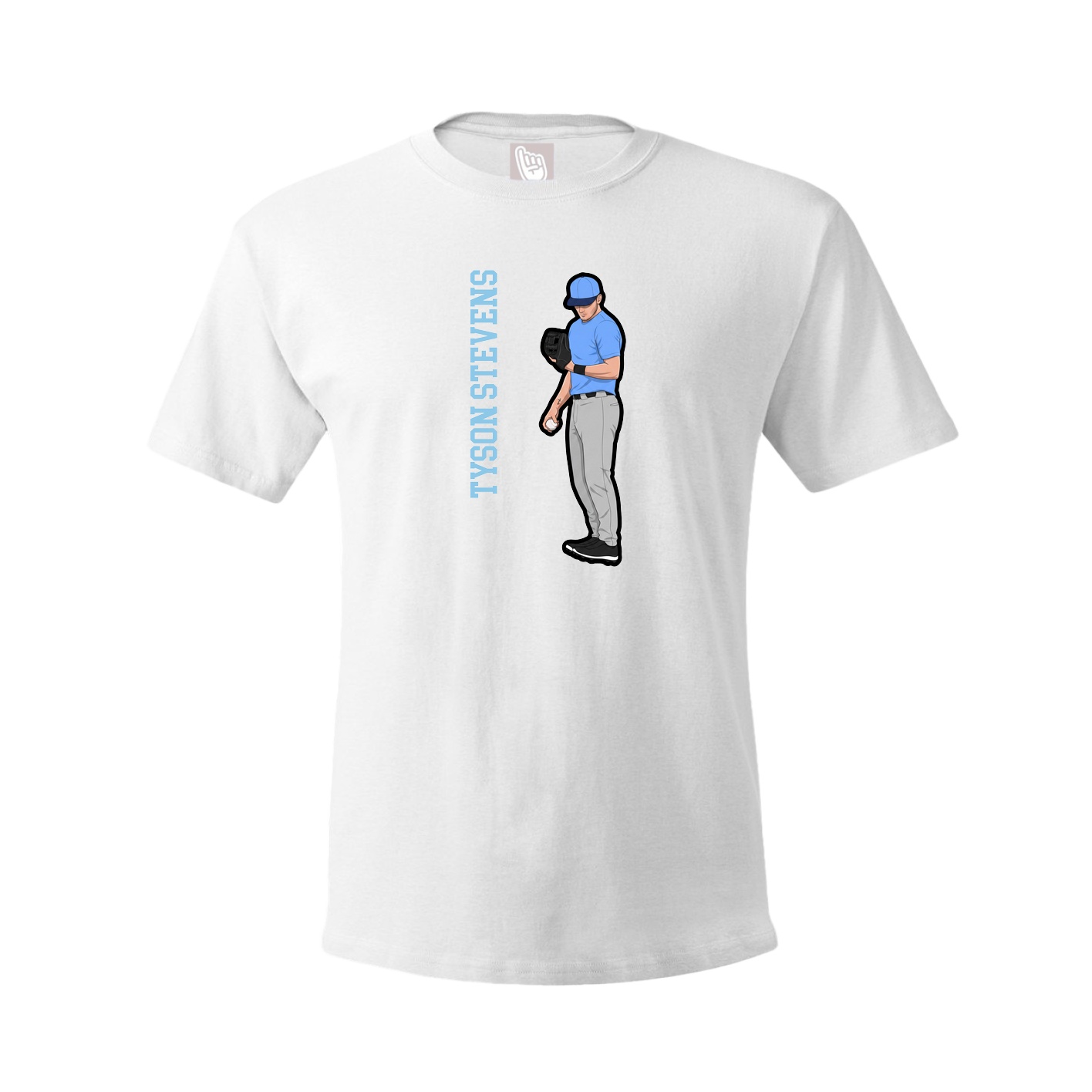 Youth Tee — Name Vertical in White