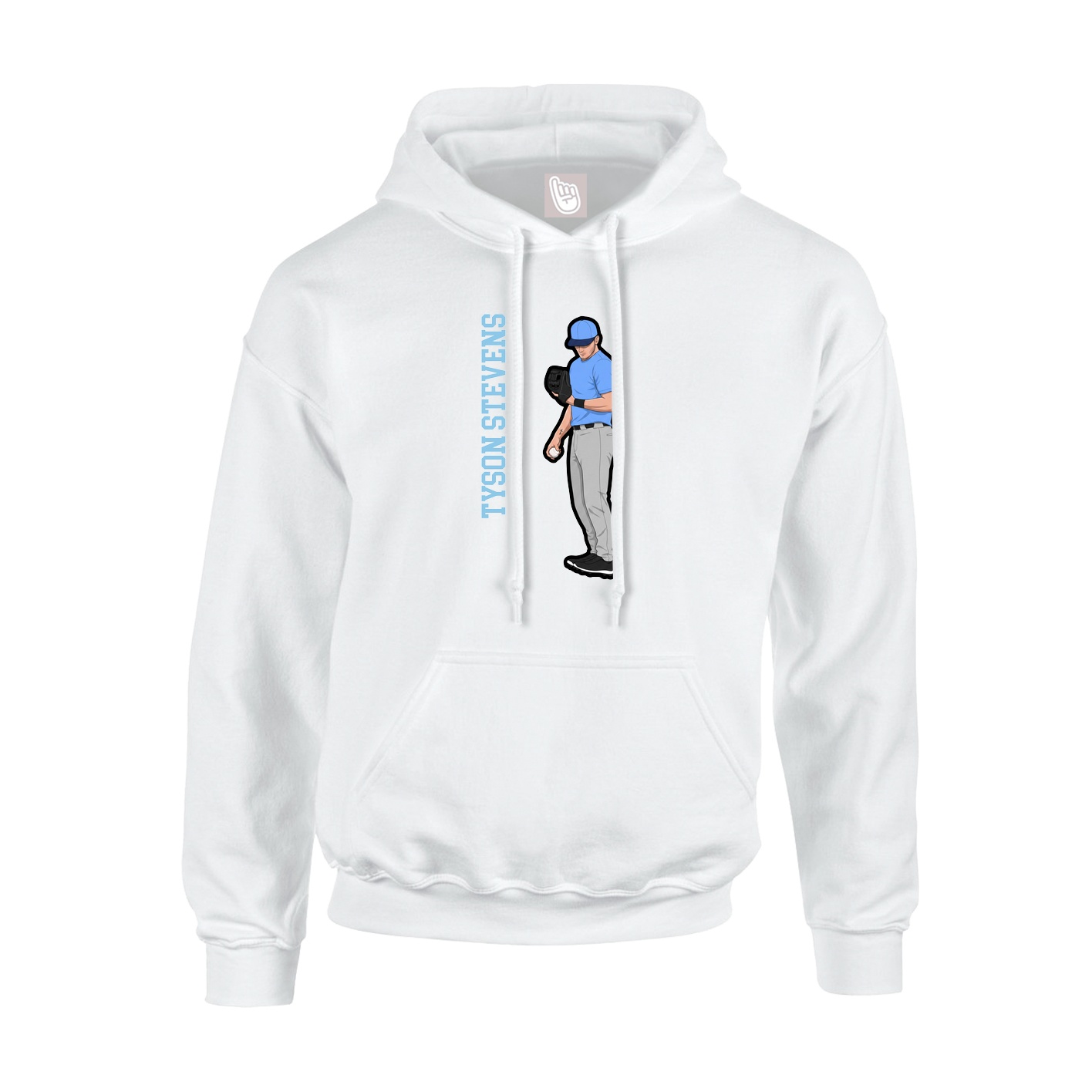Youth Hoodie — Name Vertical in White