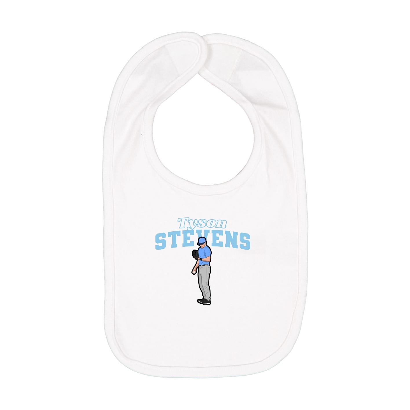 Infant Bib — Name Arch in White