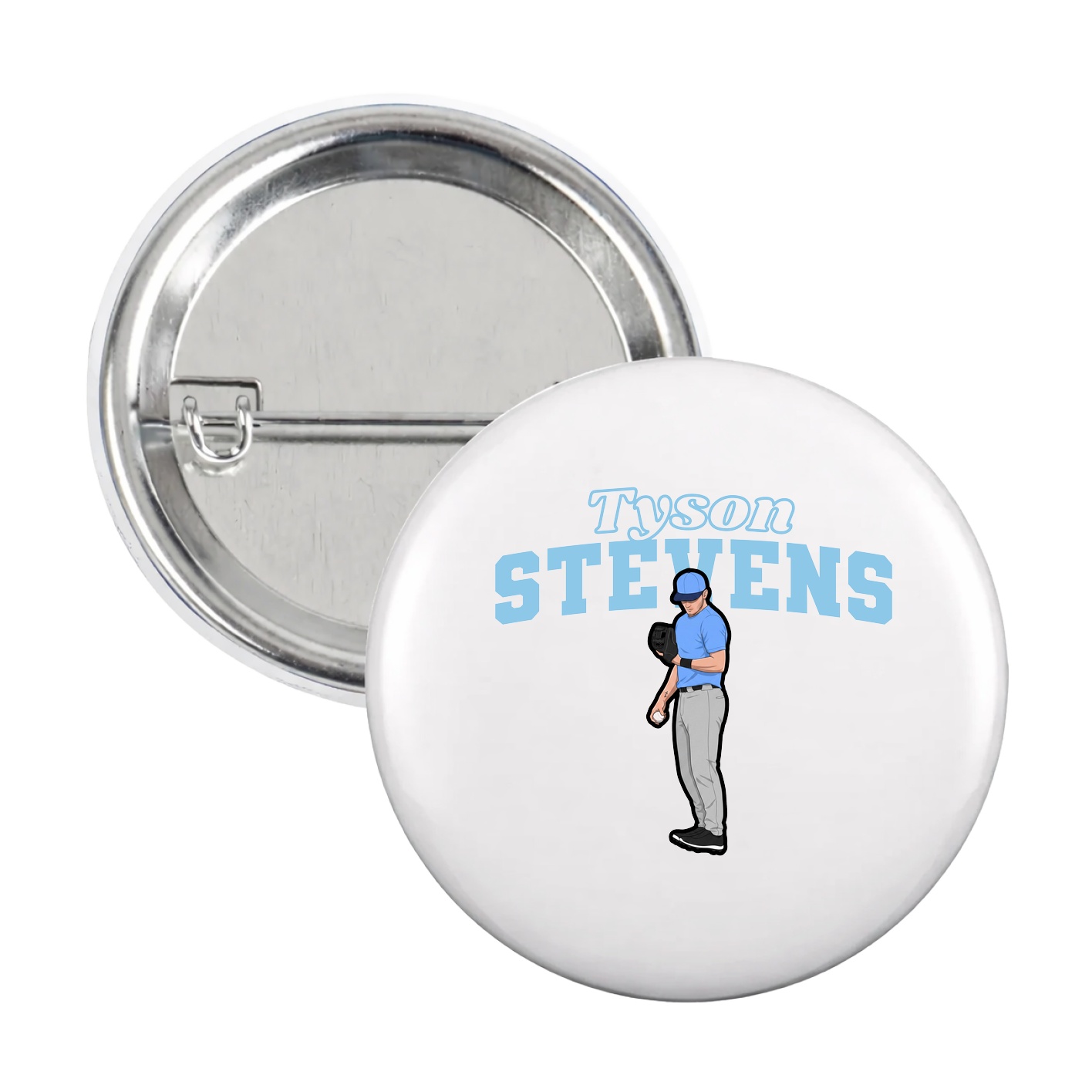 Game Day Button — Name Arch in White
