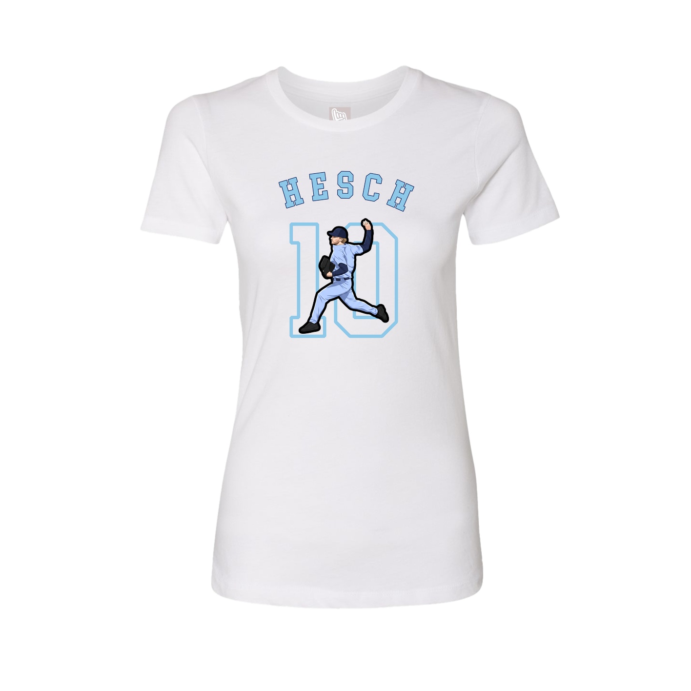 Fitted Women's Tee — Shirsey Arch in White